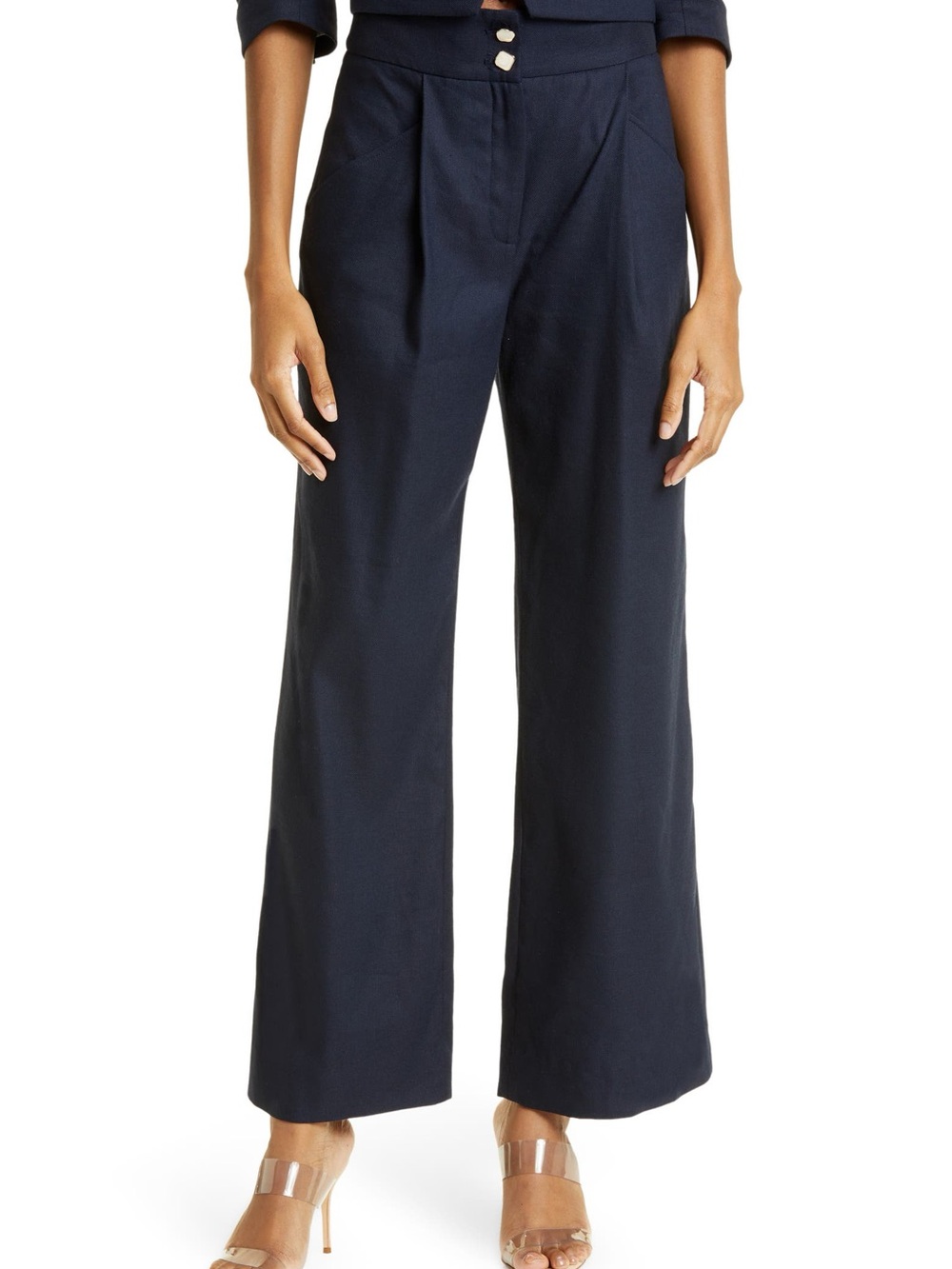 Veronica Beard Kuna Linen Blend Flare Pants